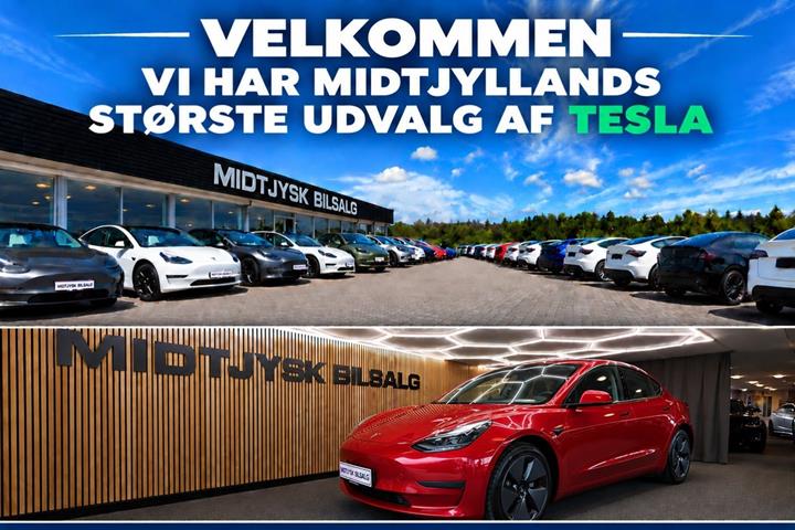 Rød Tesla Model 3 fra 2022