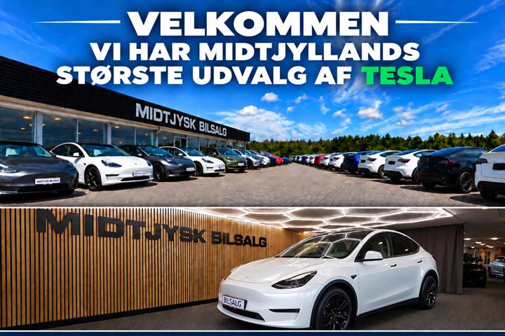 Hvid Tesla Model Y fra 2023