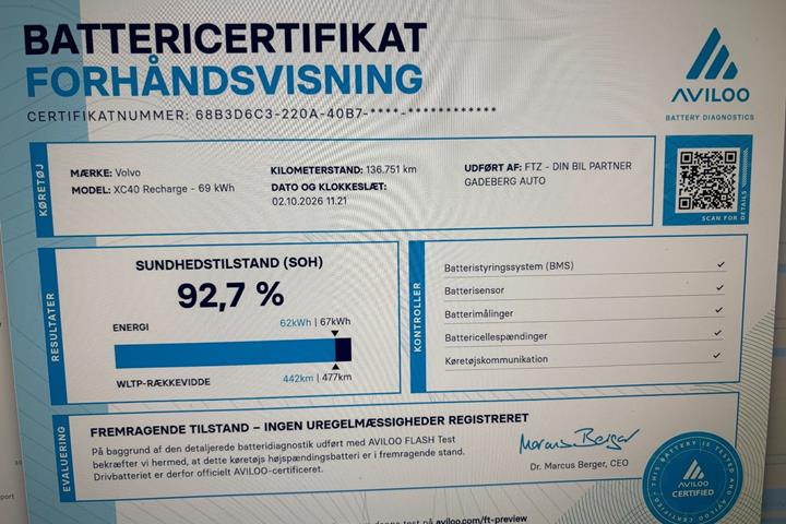 Sort Volvo XC40 fra 2023