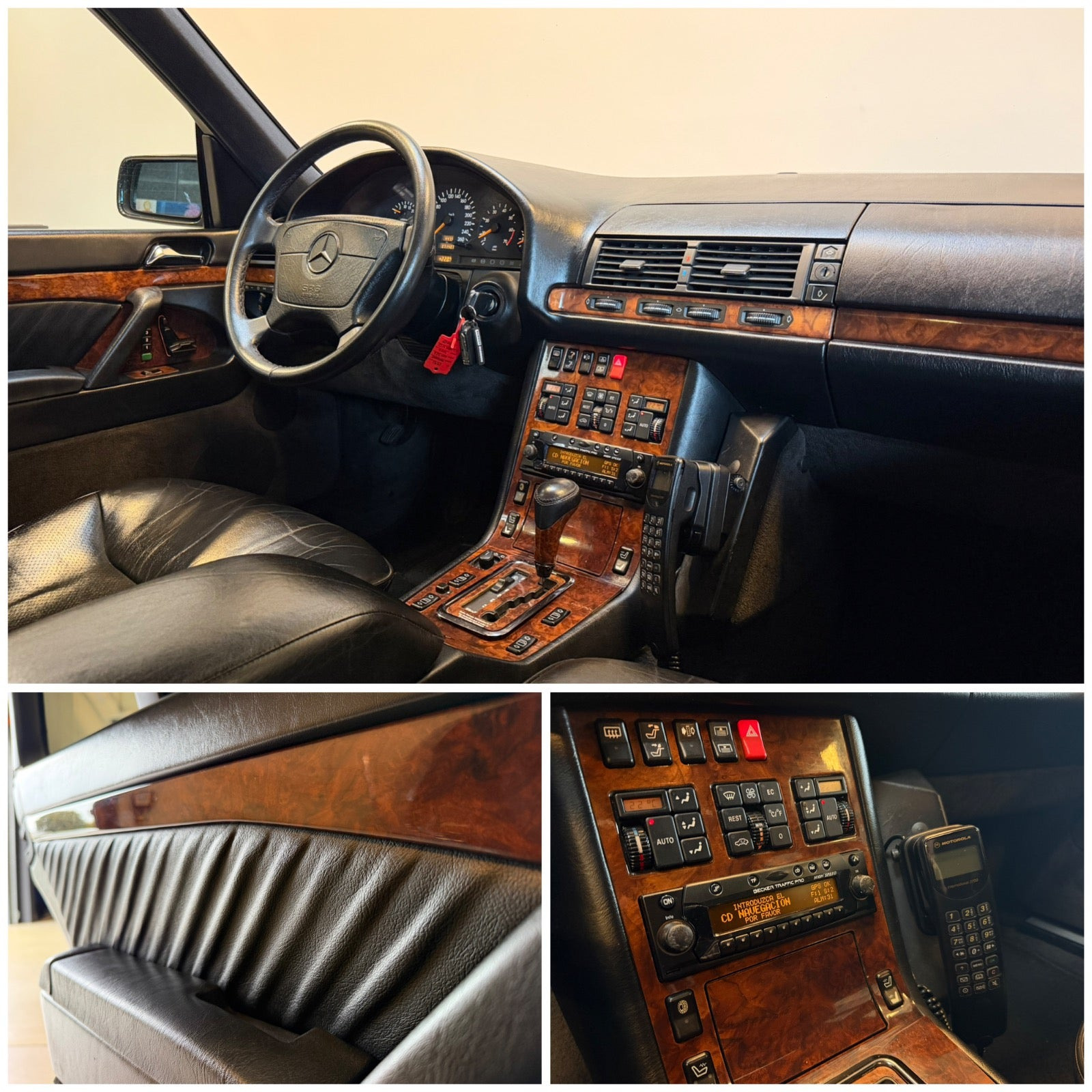 Gul Mercedes 600 SEL fra 1991