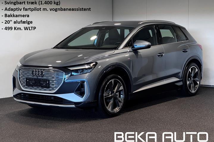 Blå Audi Q4 e-tron fra 2024