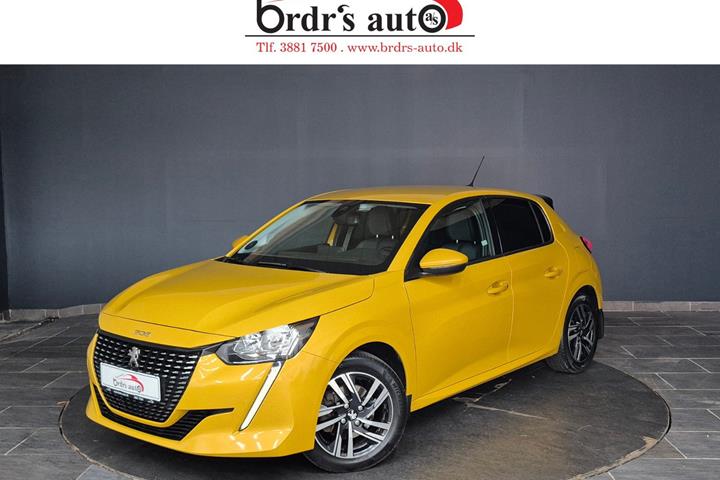 Gul Peugeot 208 fra 2020 set udefra