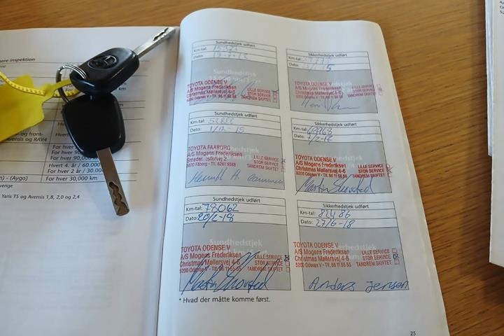 Rød Toyota Aygo fra 2012