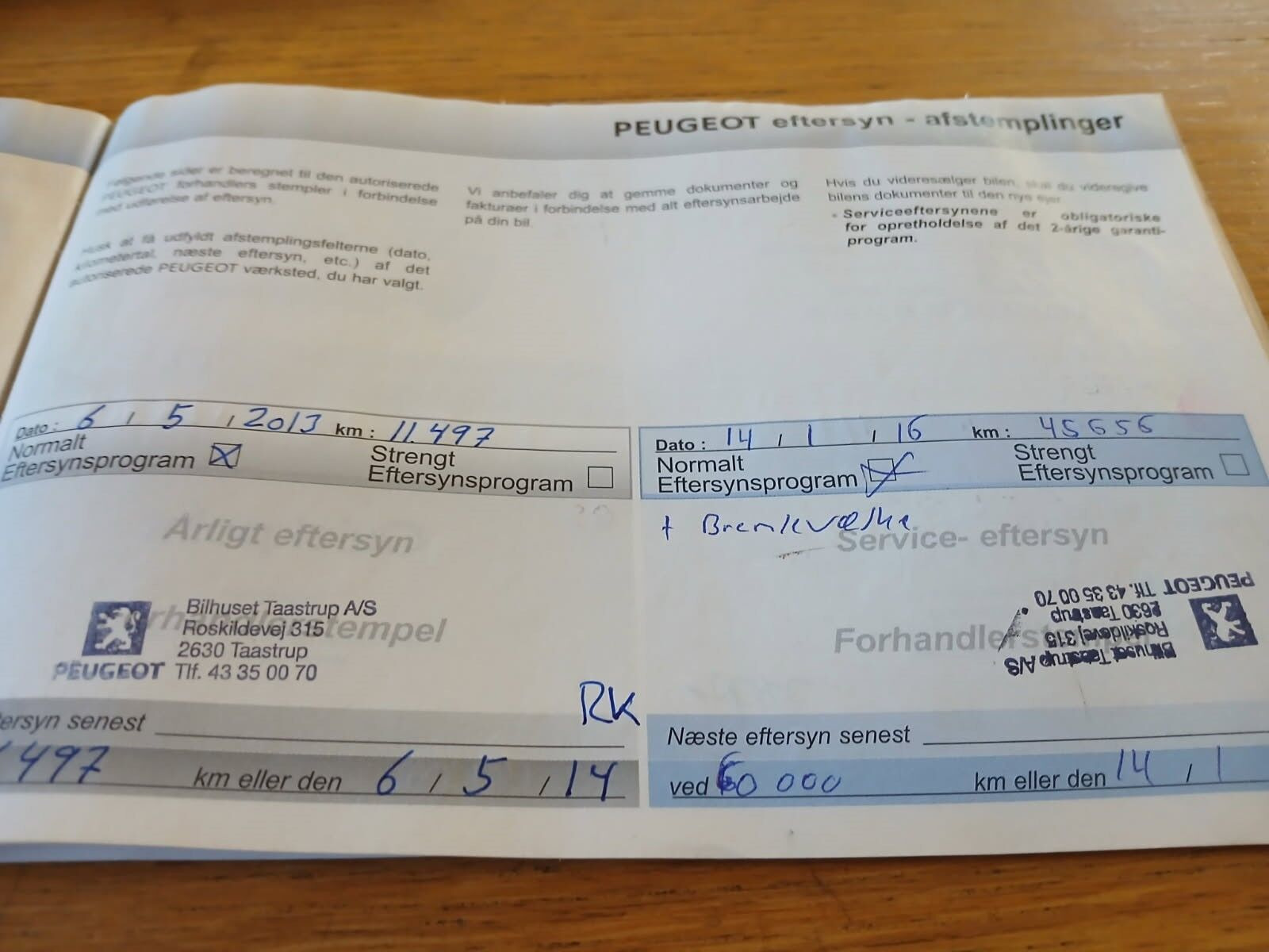 Rød Peugeot 107 fra 2012