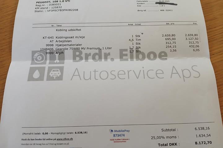 Grå Peugeot 108 fra 2016