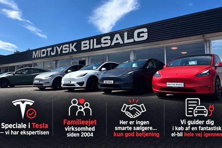 Hvid Tesla Model Y fra 2023