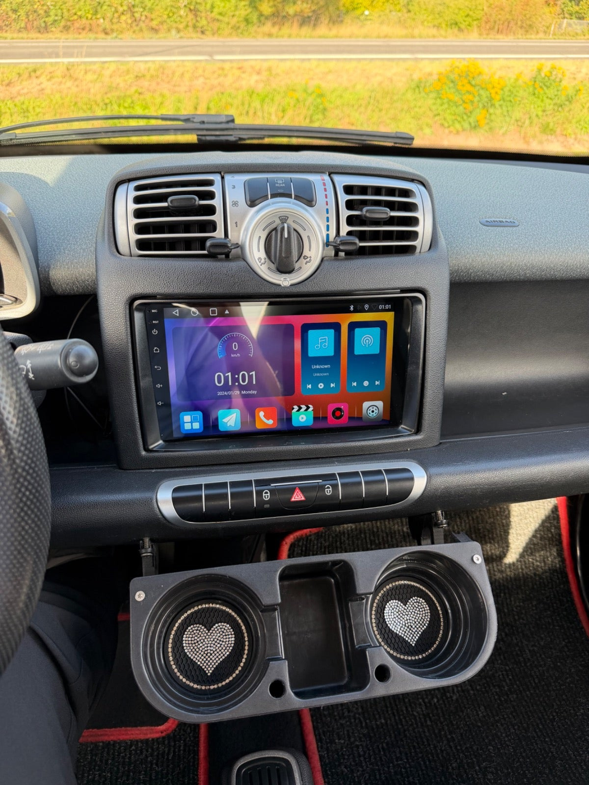 Rød Smart ForTwo Coupé fra 2010