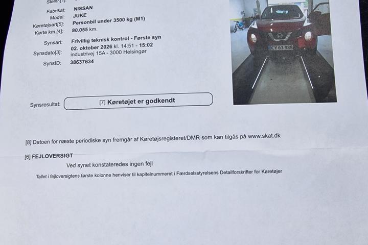 Rød Nissan Juke fra 2016