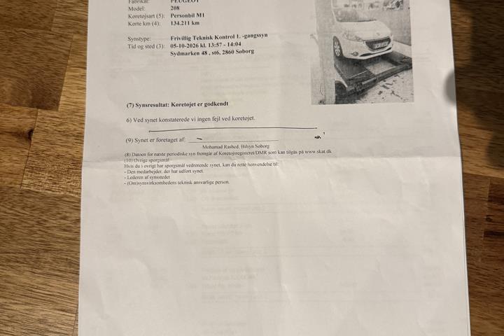 Hvid Peugeot 208 fra 2013