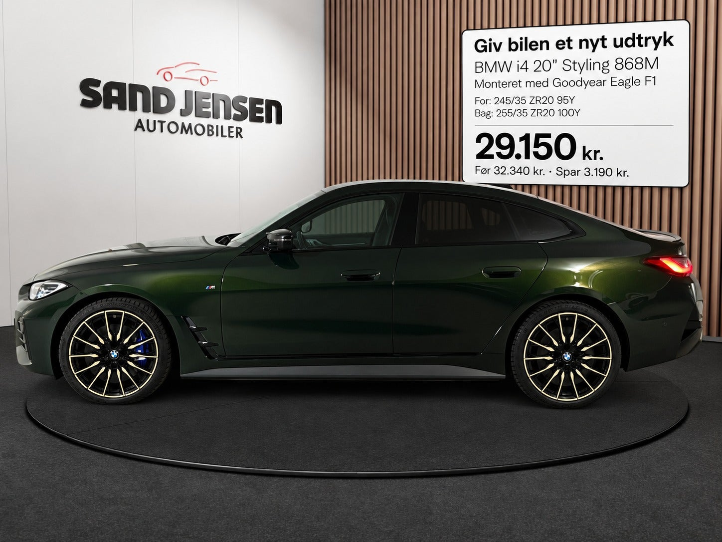 Grøn BMW i4 fra 2024