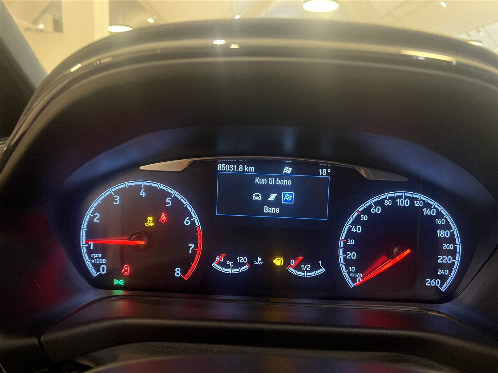 Blå Ford Fiesta fra 2018