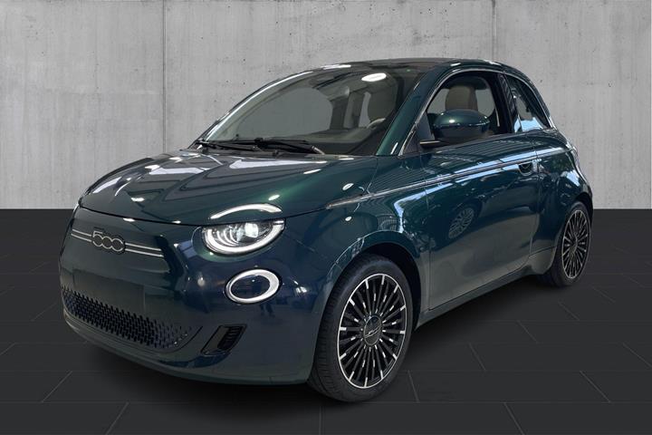 Grøn Fiat 500e fra 2024