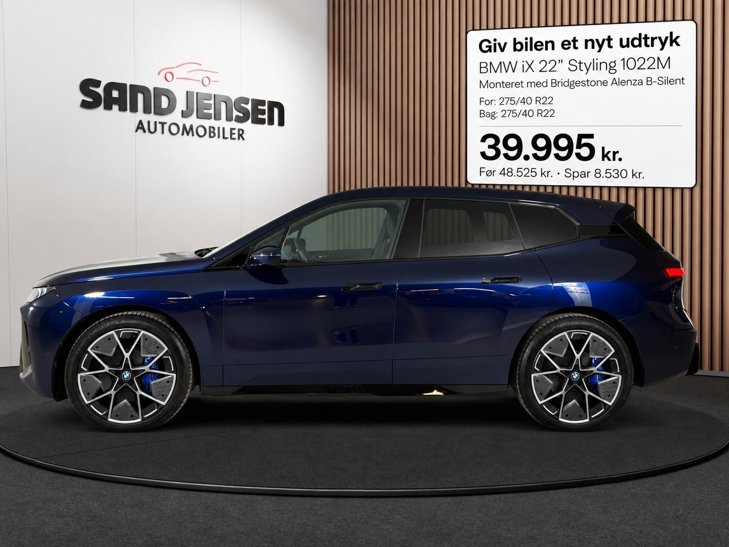 Blå BMW iX fra 2026