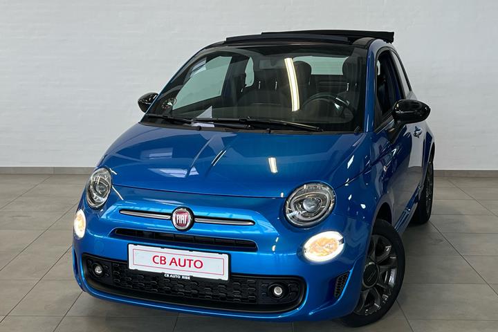 Blå Fiat 500C fra 2021