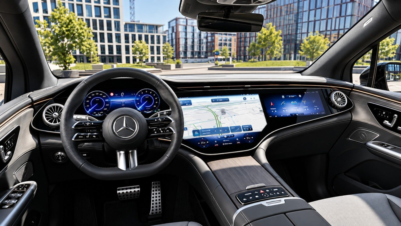Grå Mercedes EQE350 SUV fra 2026