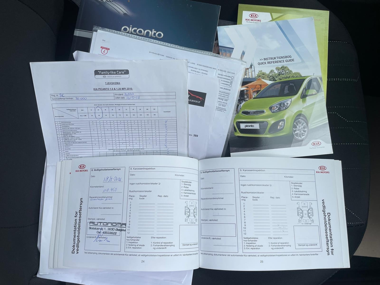 Grøn Kia Picanto fra 2016