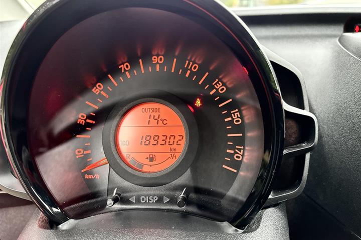 Rød Toyota Aygo fra 2017