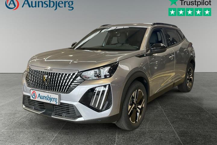 Grå Peugeot e-2008 fra 2025 set udefra