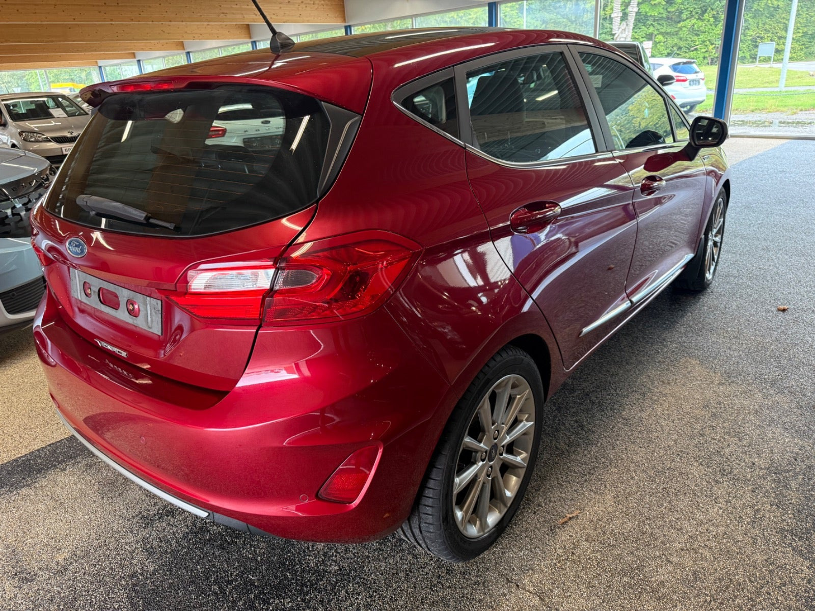 Rød Ford Fiesta fra 2018