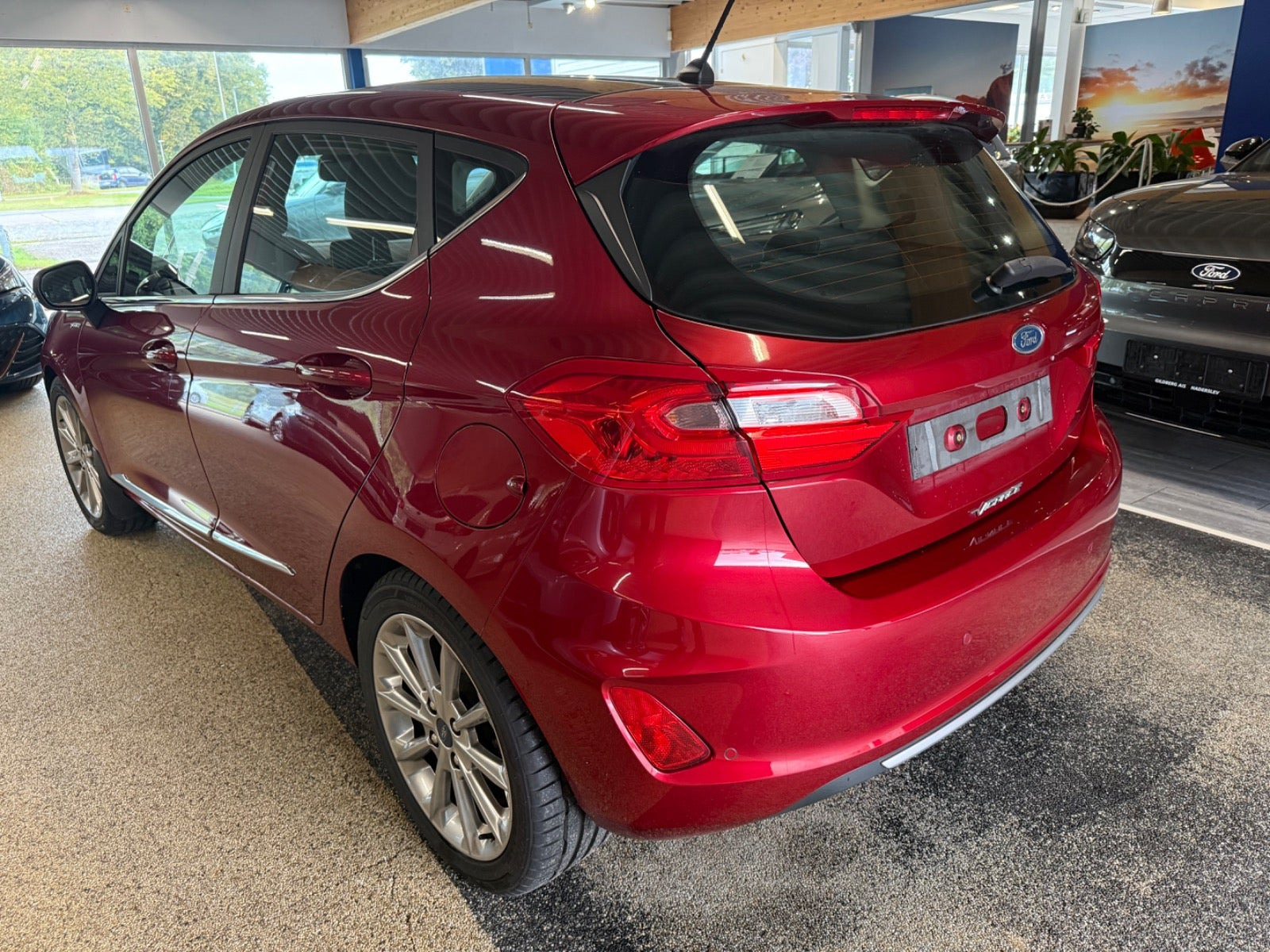 Rød Ford Fiesta fra 2018