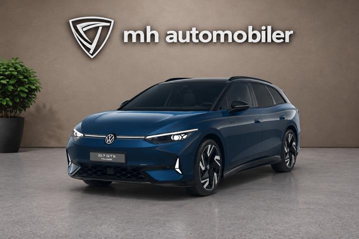 Blå VW ID.7 fra 2026 set udefra