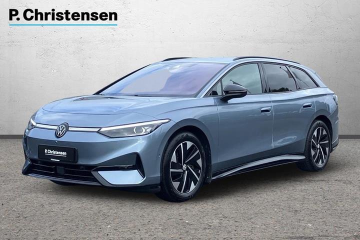 Blå VW ID.7 fra 2025 set udefra