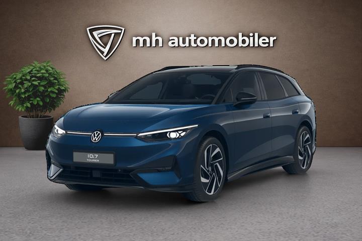 Blå VW ID.7 fra 2026 set udefra