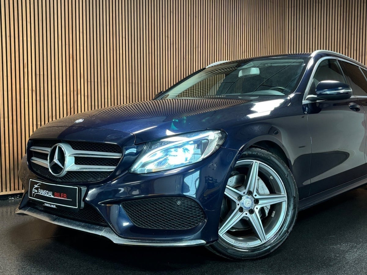Blå Mercedes C200 d fra 2016
