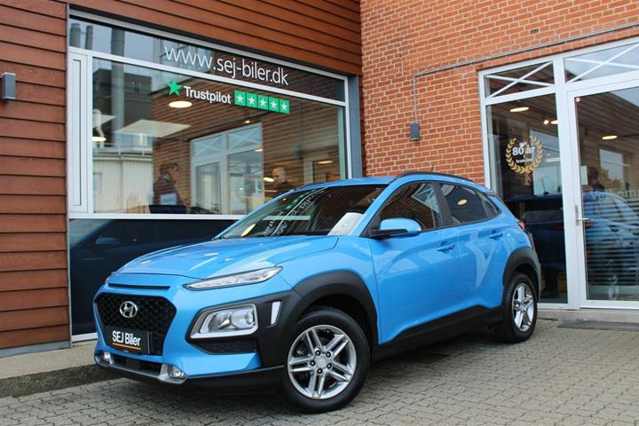Blå Hyundai Kona fra 2018
