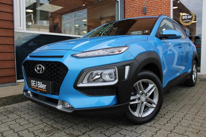 Blå Hyundai Kona fra 2018