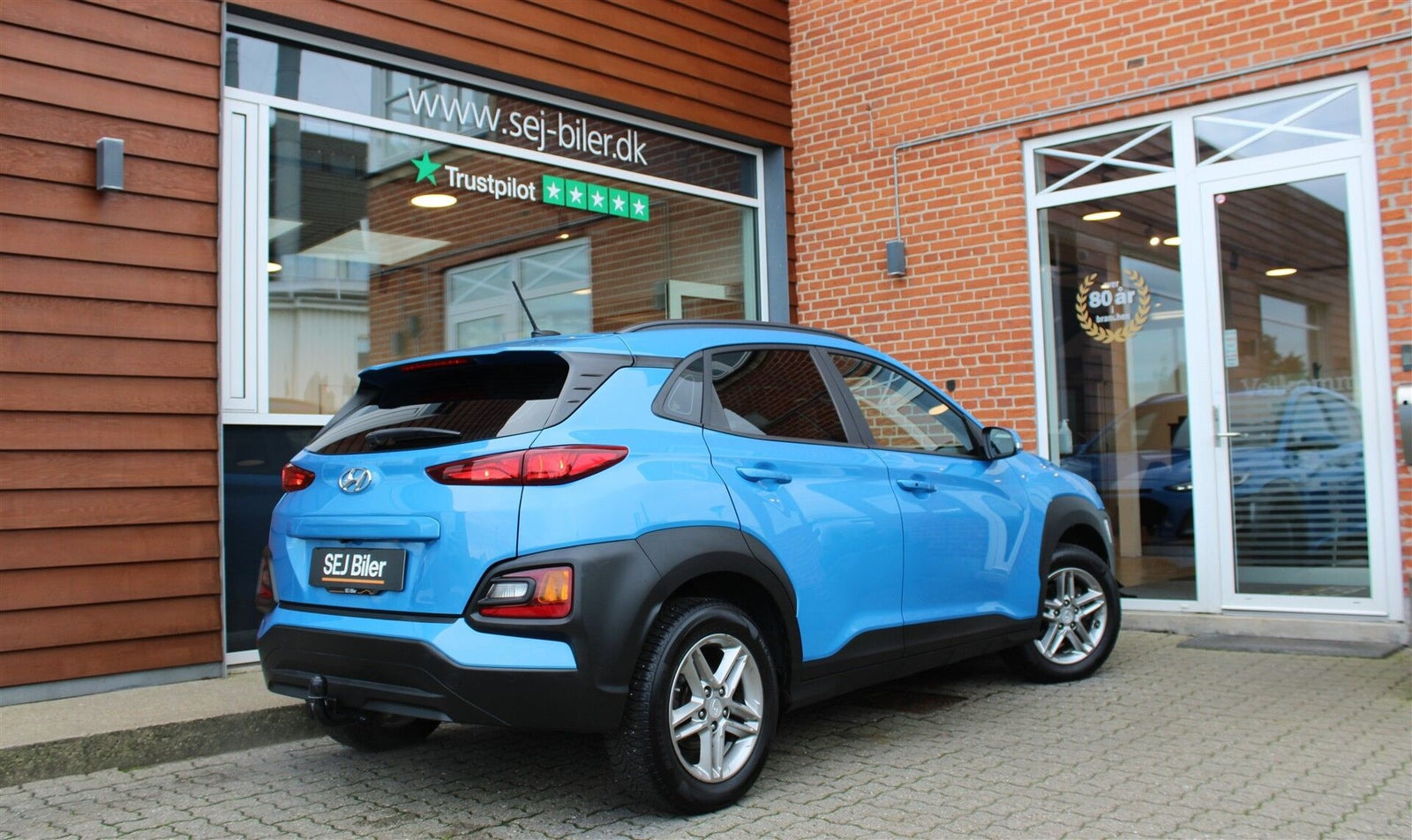 Blå Hyundai Kona fra 2018