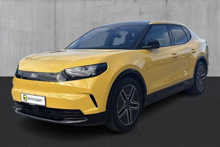 Gul Ford Capri fra 2025 set udefra