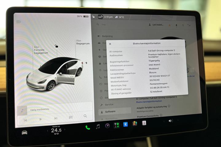 Hvid Tesla Model 3 fra 2020