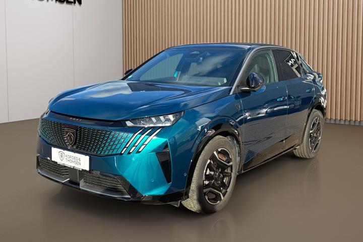 Blå Peugeot e-3008 fra 2025
