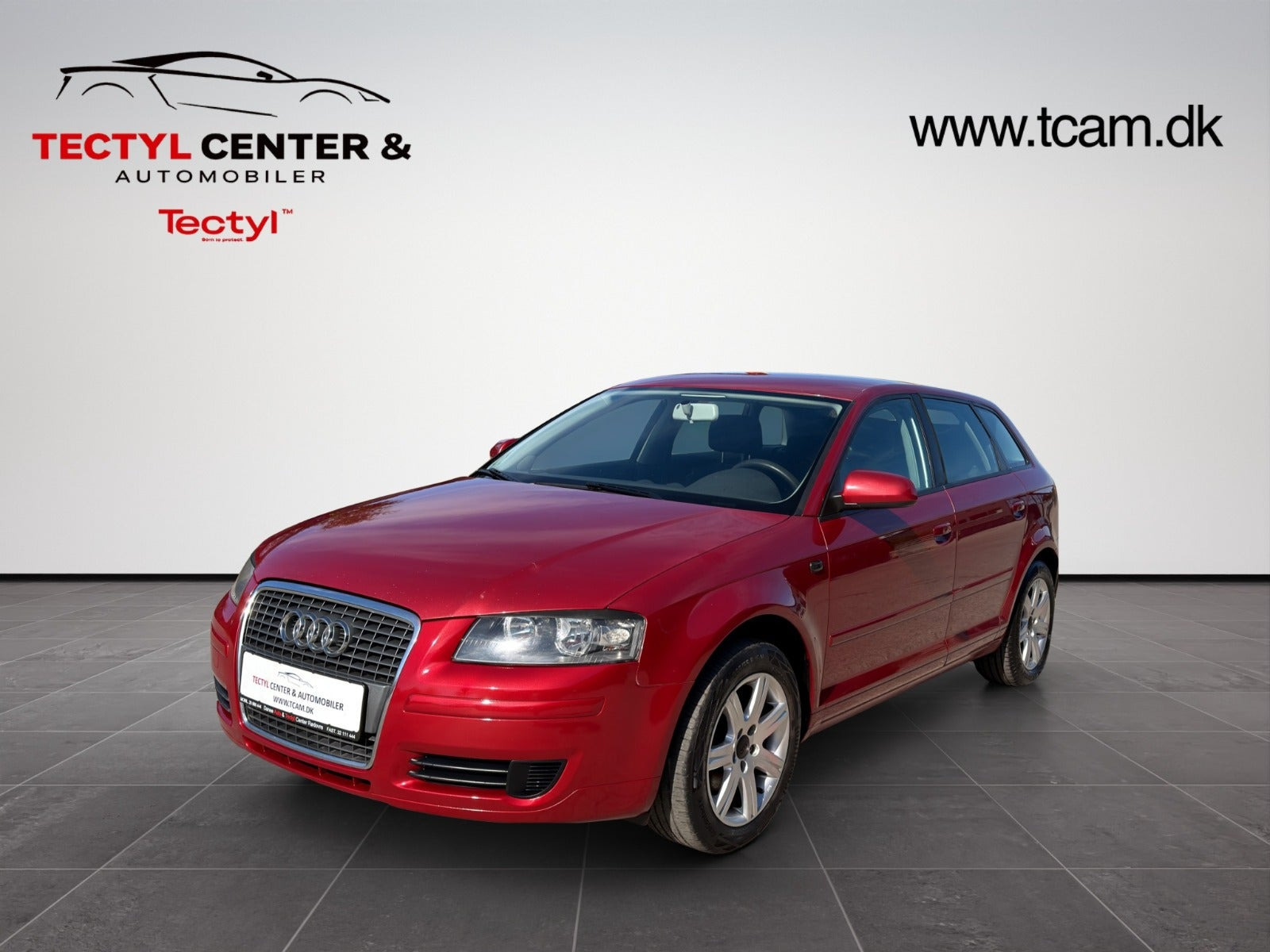 Rød Audi A3 fra 2008