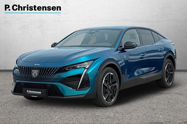 Blå Peugeot e-408 fra 2025