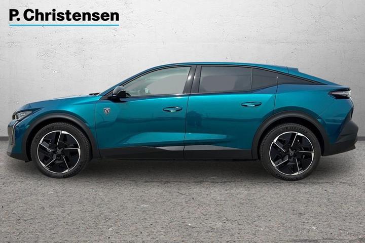 Blå Peugeot e-408 fra 2025