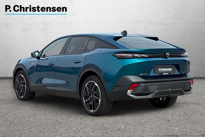 Blå Peugeot e-408 fra 2025