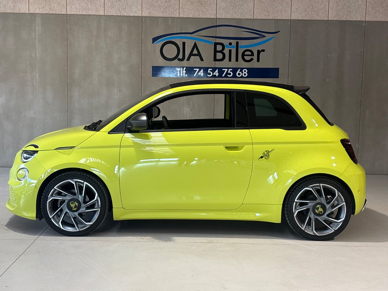 Gul Abarth 500e fra 2024
