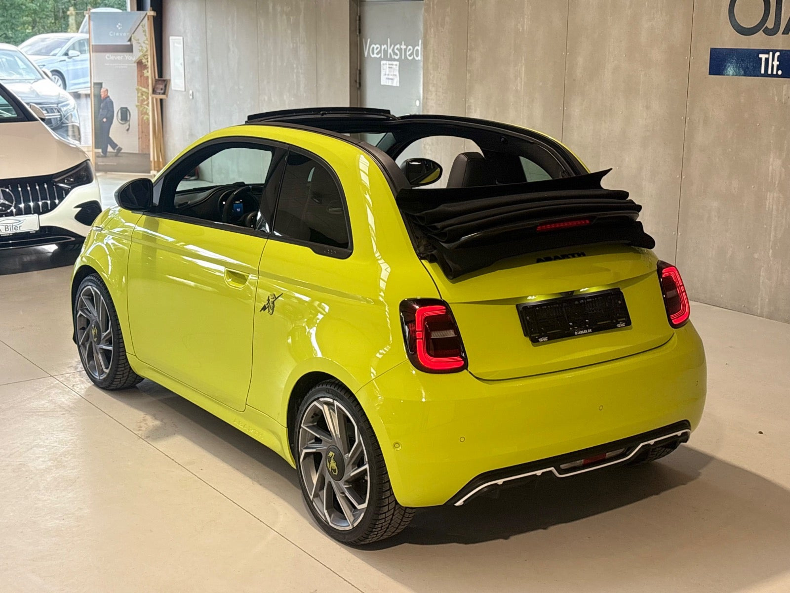 Gul Abarth 500e fra 2024