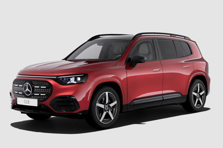 Rød Mercedes GLB250+ fra 2026
