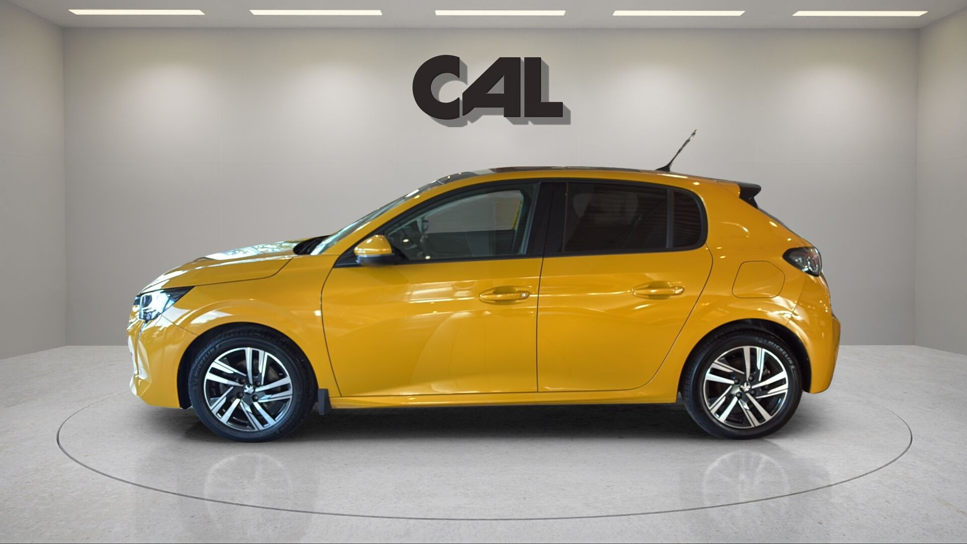 Gul Peugeot 208 fra 2020