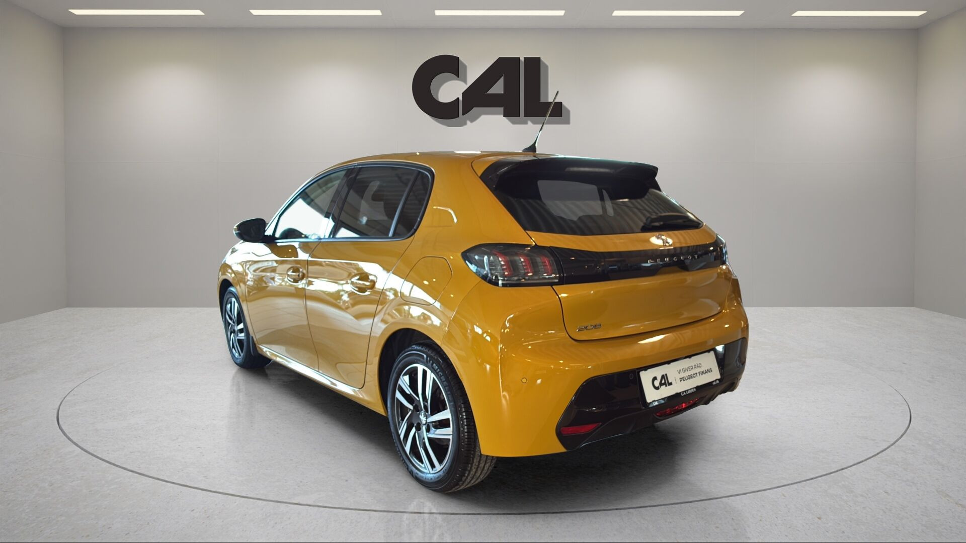 Gul Peugeot 208 fra 2020