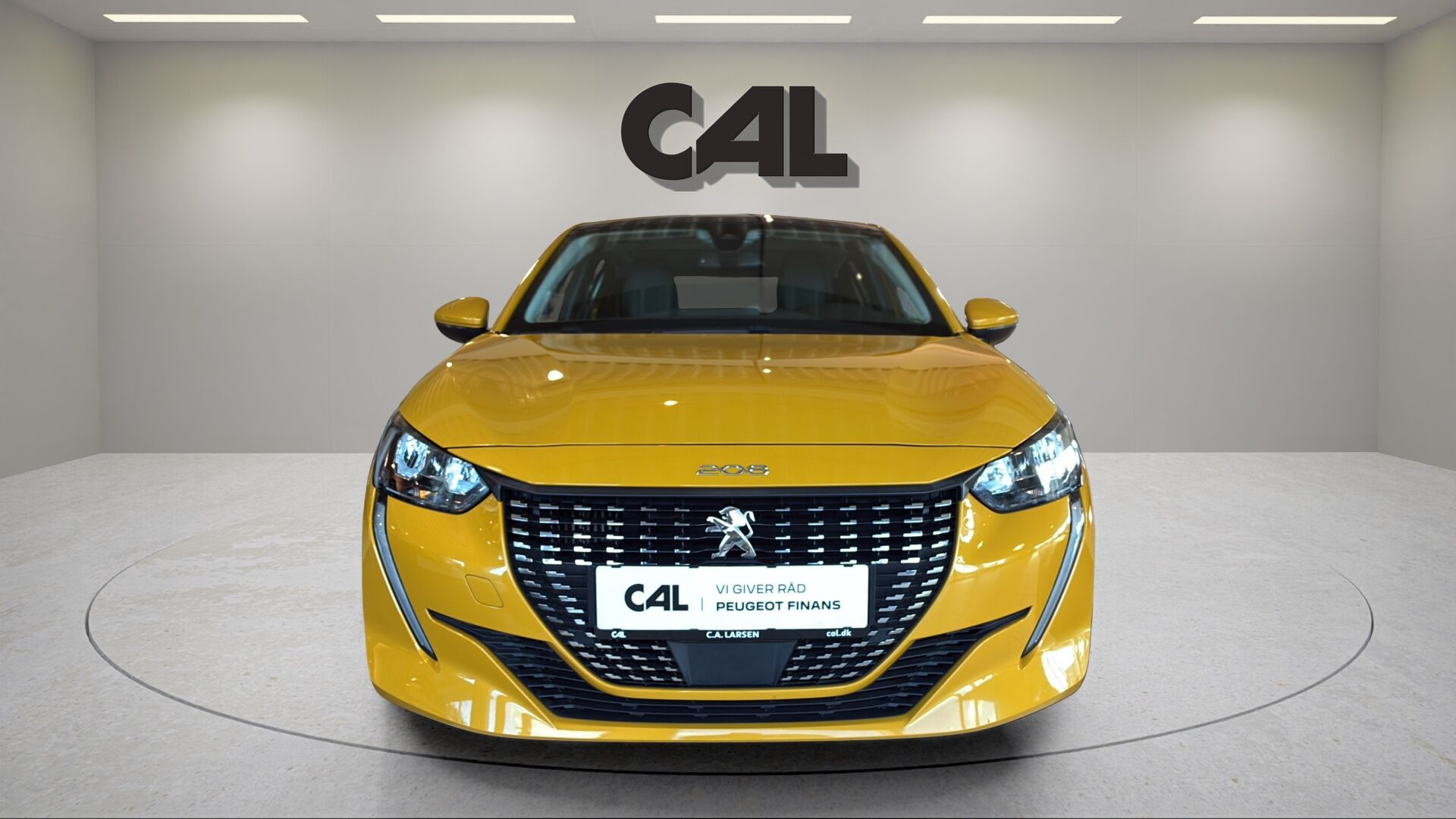 Gul Peugeot 208 fra 2020