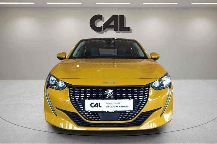 Gul Peugeot 208 fra 2020