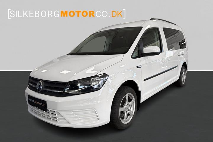 Hvid VW Caddy Maxi fra 2020 set udefra