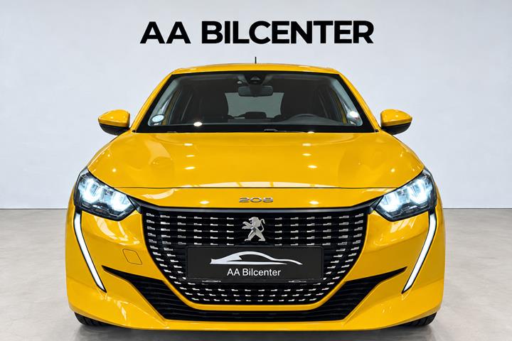 Gul Peugeot 208 fra 2021
