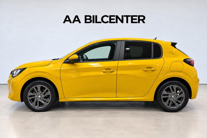 Gul Peugeot 208 fra 2021