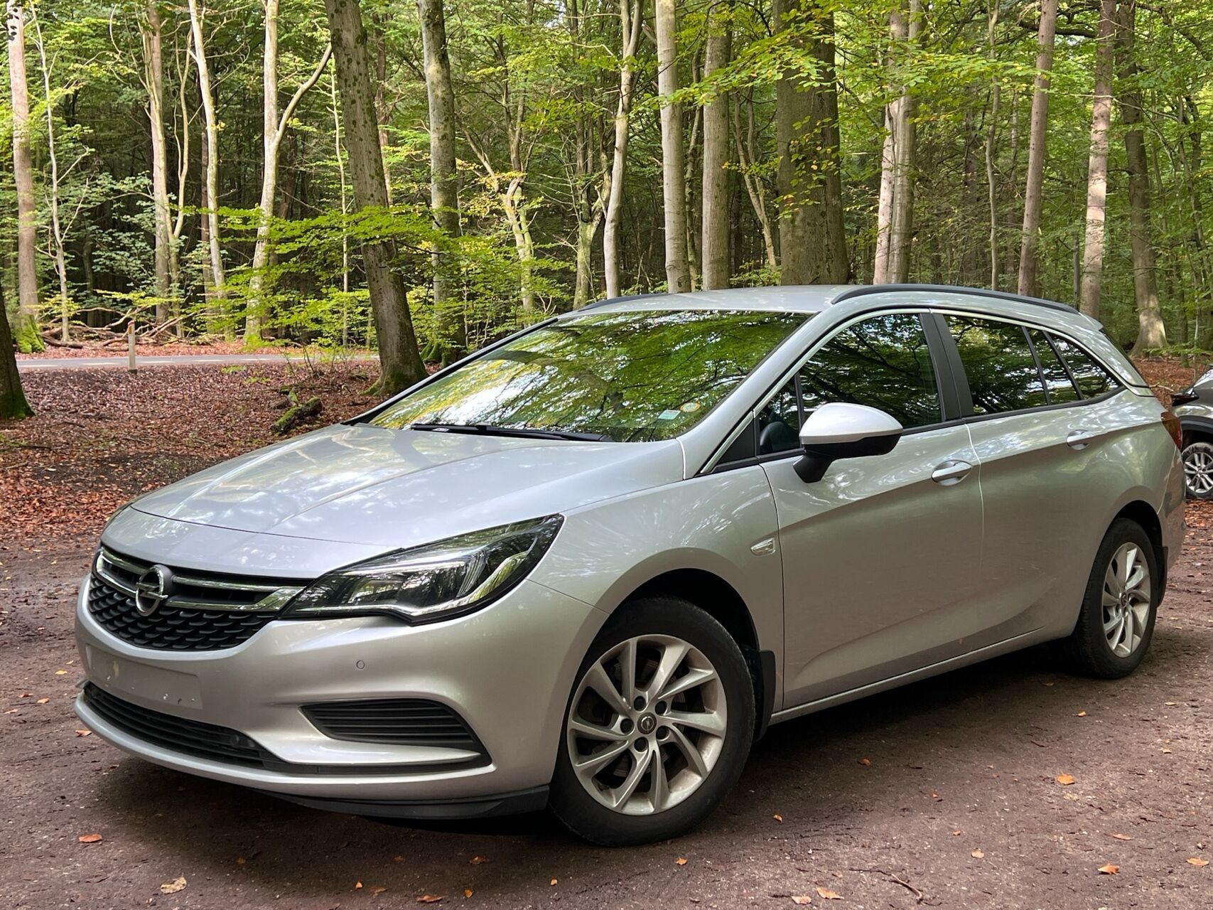 Sølv Opel Astra fra 2019