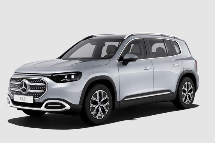 Sølv Mercedes GLB250+ fra 2026
